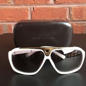 Unisex Louis Vuitton Evidence Sunglass White